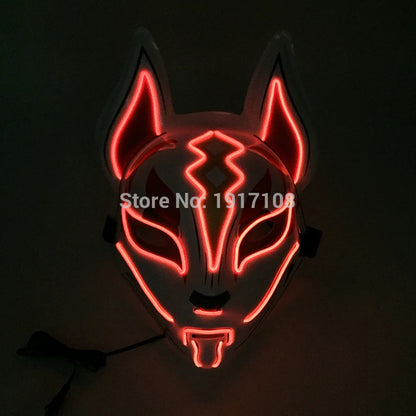 Hot Sales Halloween Horror Mask LED Neon Light up Mask Carnival Party Scary Mask Cosplay LED Mask Glow Party Supplies Dropship