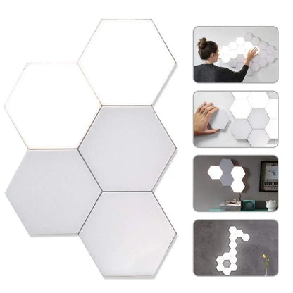 Touch Wall Lamp Creative Honeycomb Modular Assembly Helios Quantum Lamp LED Magnetic Decoration Wall Light Bedroom Lamp