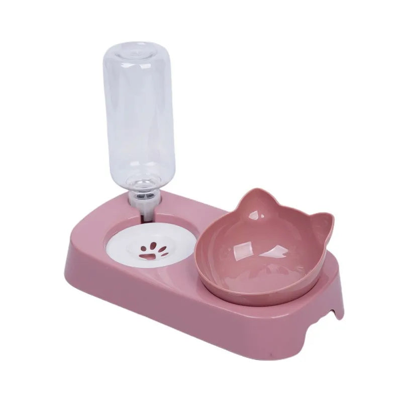 PET Cat Dog Neck Anti-Overturned Automatic Water Drinking Fountain Green Double Pet Bowls Cat Dog Automatic Feeder