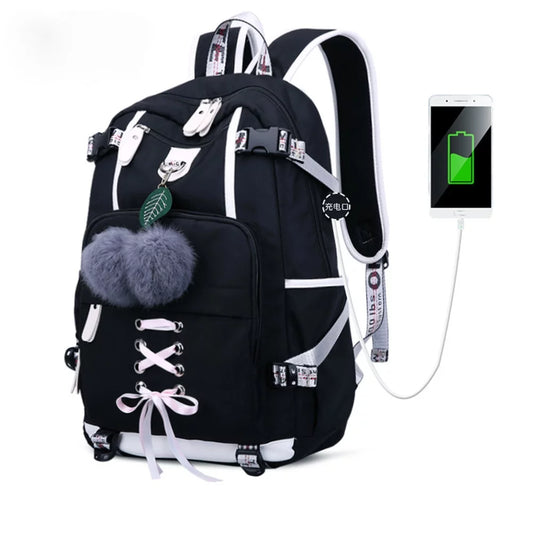 Women Teen Girls Fashion Backpack with USB Port College School Bags Girls Cute Bookbags Student Laptop Bag Pack, Back to School Backpacks