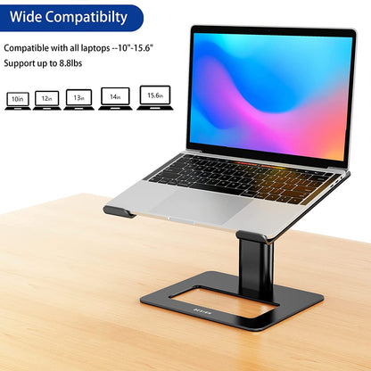 Aluminum Laptop Stand, Ergonomic Adjustable Notebook Stand, Riser Holder Computer Stand Compatible with Air, Pro, Dell, HP, Lenovo More 10-15.6" Laptops (Black)