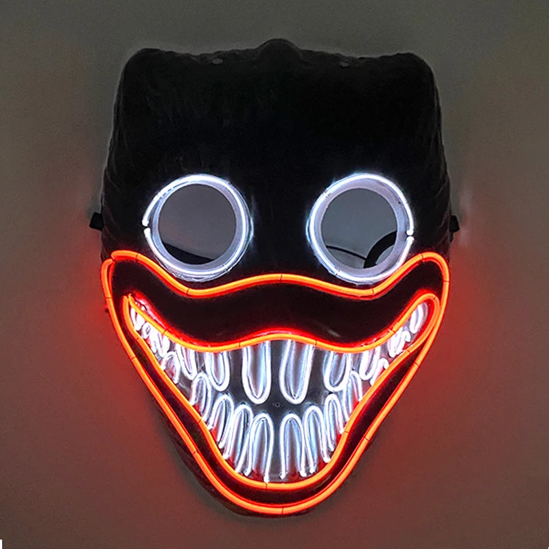 Hot Sales Halloween Horror Mask LED Neon Light up Mask Carnival Party Scary Mask Cosplay LED Mask Glow Party Supplies Dropship