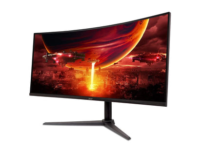 Nitro XZ342CU V3Bmiiphx 34" 1500R 21:9 Curved QHD (3440 X 1440) AMD Freesync Premium Gaming Monitor, 180Hz Refresh Rate, 1Ms VRB, VESA Displayhdr 400, VESA Mounting Compliant (1 X Display Ports &