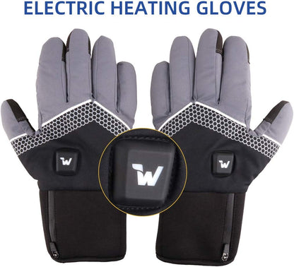 Electric Heated Gloves for Men Women with 3 Heating Levels Heated Gloves Touchscreen Waterproof Skiing Snowboarding Gloves