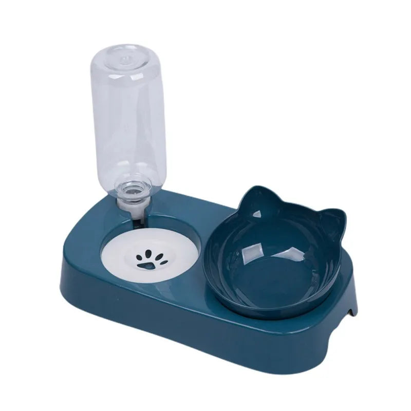 PET Cat Dog Neck Anti-Overturned Automatic Water Drinking Fountain Green Double Pet Bowls Cat Dog Automatic Feeder