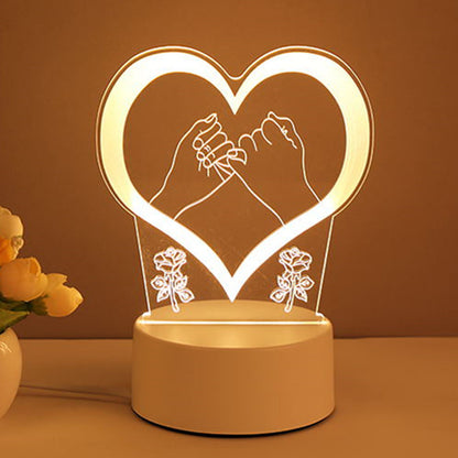 3D Lamp Acrylic USB LED Night Lights Neon Sign Lamp Xmas Home Decorations for Room Decor Valentines Day Gifts