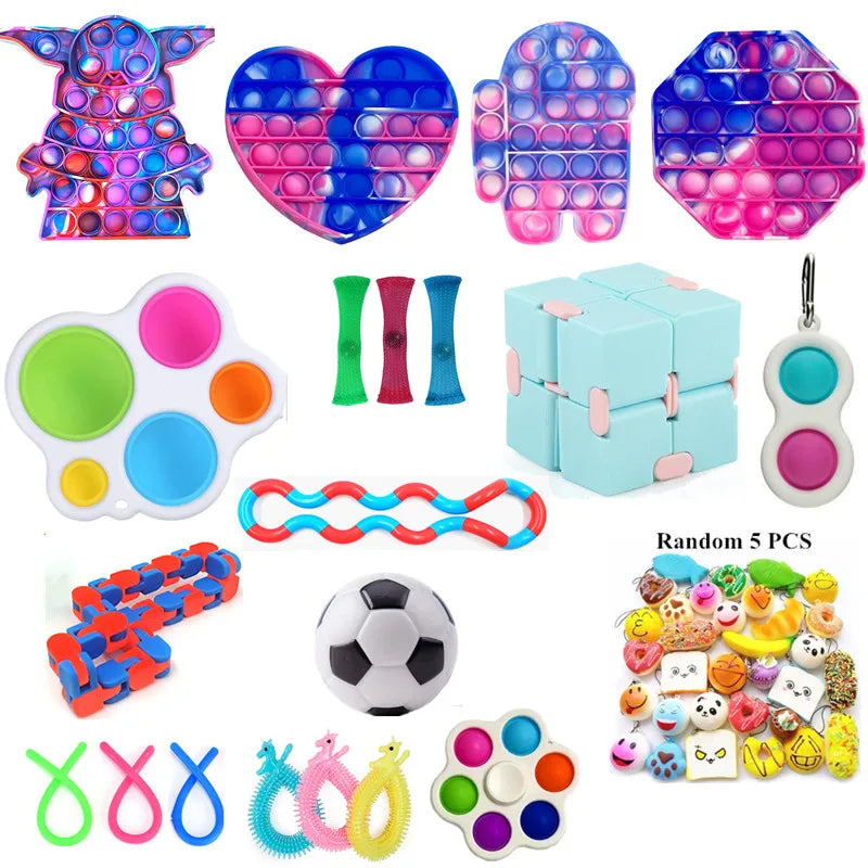 20/35Pcs Fidget Toy Set Cheap Sensory Fidget Toys Pack for Kids or Adults Decompression Toy Fidjets Toys