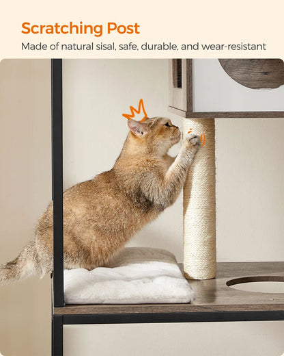 Kimmel 58" Cat Condo with Litter Box Enclosure and Elevated Bowls