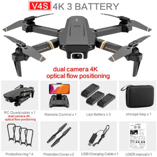 2021 NEW V4 RC Drone 4K Wide Angle Profesional Camera 4K WIFI Live Video FPV 4K/1080P Drones with Quadrocopter Dron Toys