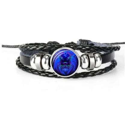 Zodiac Constellation Bracelet Braided Design Bracelet for Men Women Kids