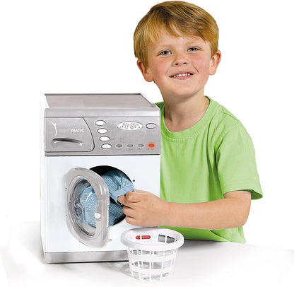 Electronic Washer | Realistic Toy Washing Machine for Children Aged 3+ | Equipped with Lights and Buttons to Spark Their Imagination , Grey