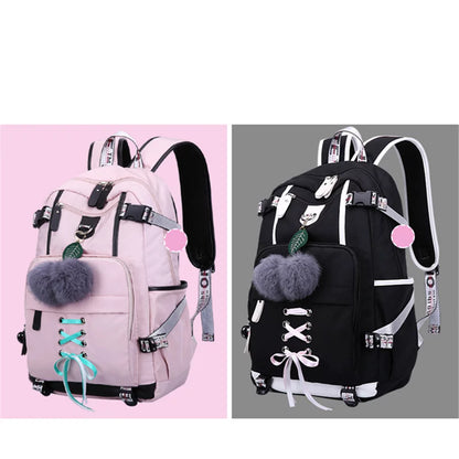 Women Teen Girls Fashion Backpack with USB Port College School Bags Girls Cute Bookbags Student Laptop Bag Pack, Back to School Backpacks