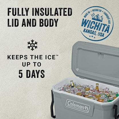 316 Series Insulated Portable Cooler with Heavy Duty Wheels, Leak-Proof Wheeled Cooler with 100+ Can Capacity, Keeps Ice for up to 5 Days, Great for Beach, Camping, Tailgating, Sports, & More