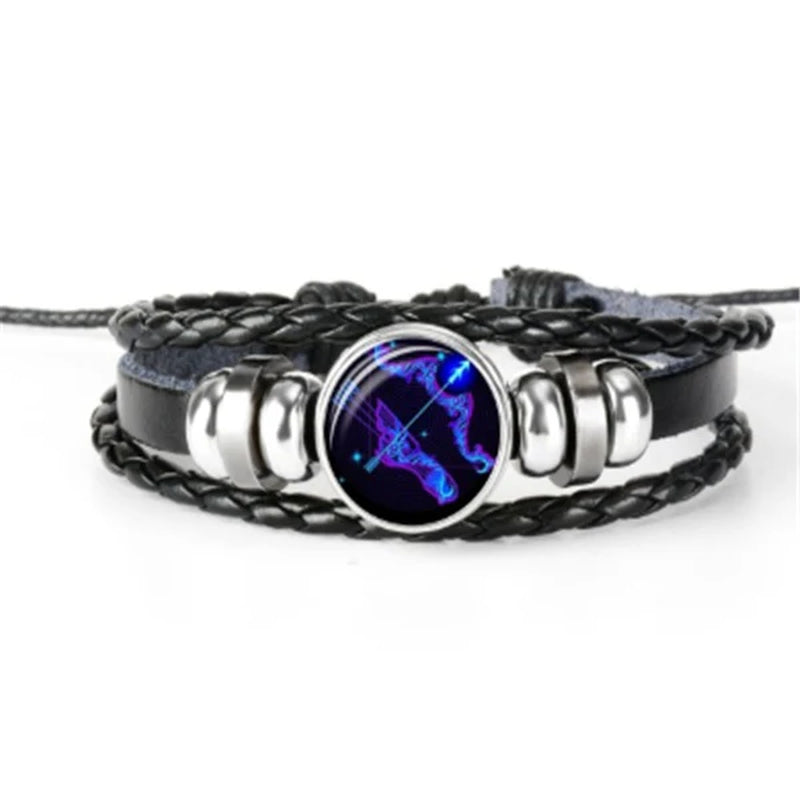 Zodiac Constellation Bracelet Braided Design Bracelet for Men Women Kids