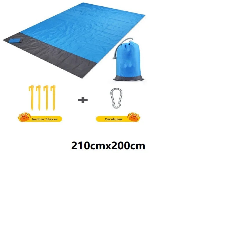 Beach Blanket Sandproof Waterproof Beach Mat Lightweight Picnic Blanket for Travel Hiking Sports