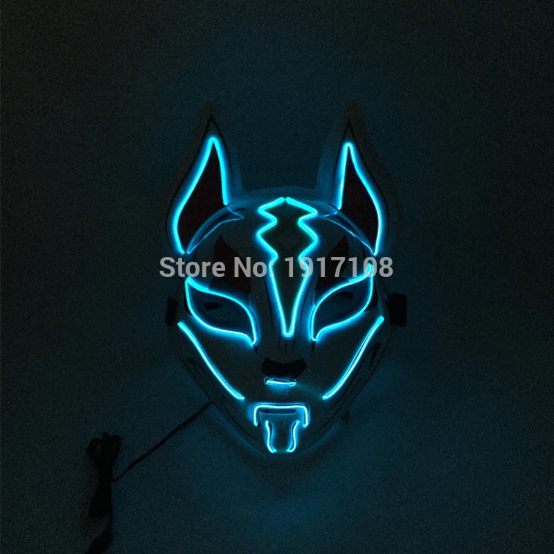 Hot Sales Halloween Horror Mask LED Neon Light up Mask Carnival Party Scary Mask Cosplay LED Mask Glow Party Supplies Dropship