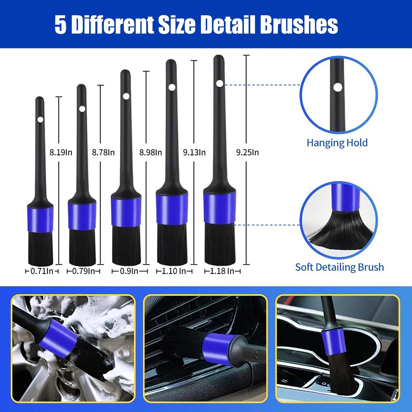 27Pcs Car Detailing Kit Interior Cleaner, Detailing Brushes Car Cleaning Kit for Wheel, Dashboard, Air Vent