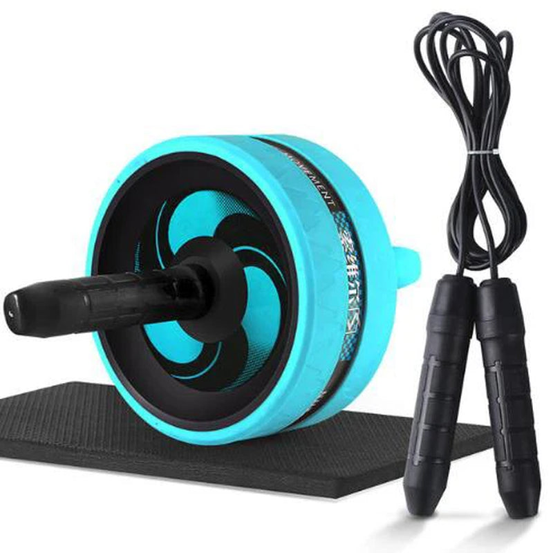 New 2 in 1 Ab Roller&Jump Rope No Noise Abdominal Wheel Ab Roller with Mat for Arm Waist Leg Exercise Gym Fitness Equipment