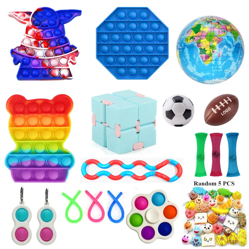 20/35Pcs Fidget Toy Set Cheap Sensory Fidget Toys Pack for Kids or Adults Decompression Toy Fidjets Toys