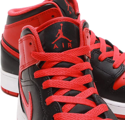 Mens Air  1 Mid Shoes,Black/Fire Red-White,10.5