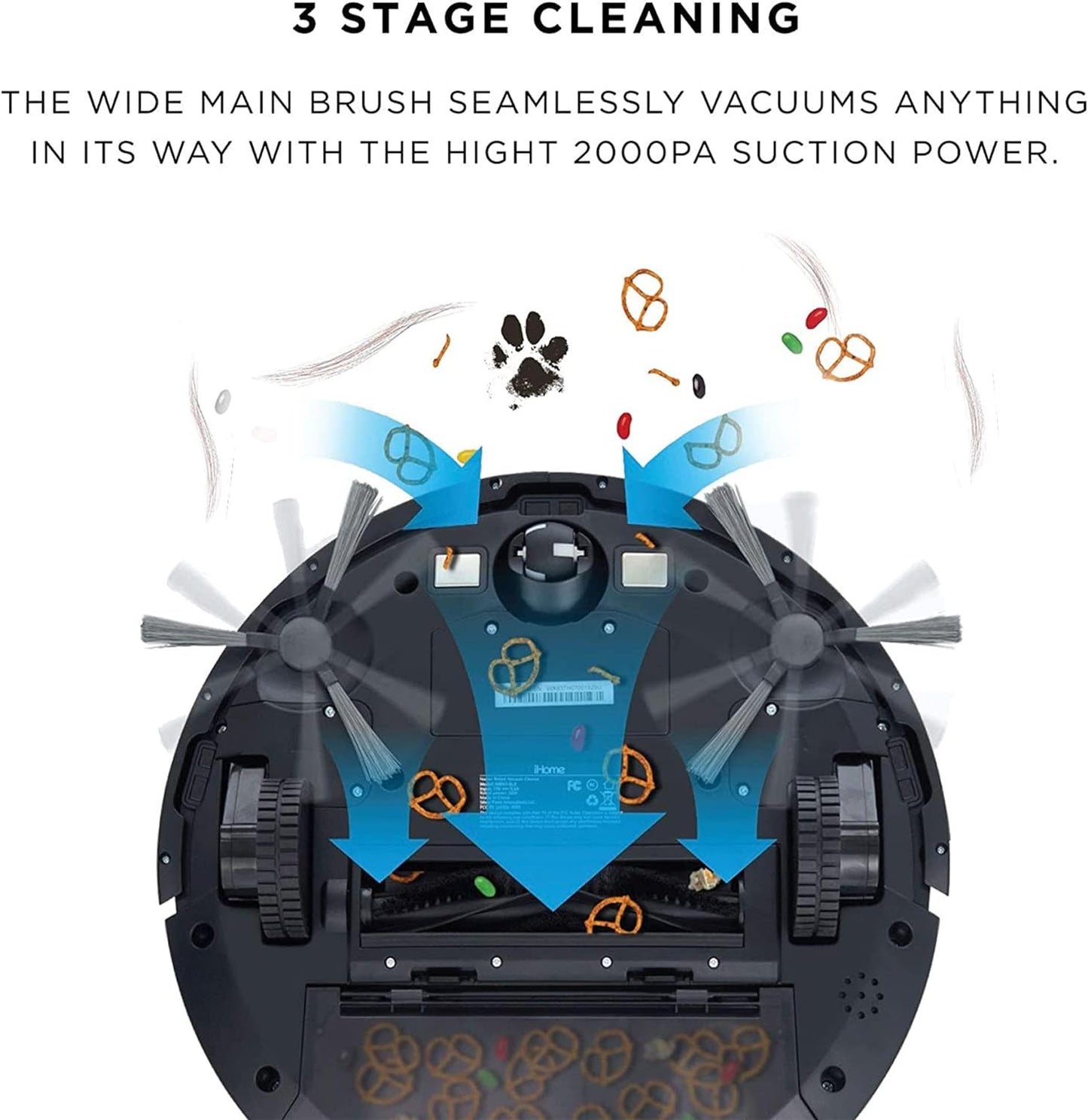 Autovac 2-In-1 Robot Vacuum and Mop Enabled with Mapping Homemap Navigation,Ultra Strong Suction Power,Hyperdrive Technology for Pet Hair,Hard Floor and Carpet,Alexa/Google and App Control,Eclipse Black,Ihrv1