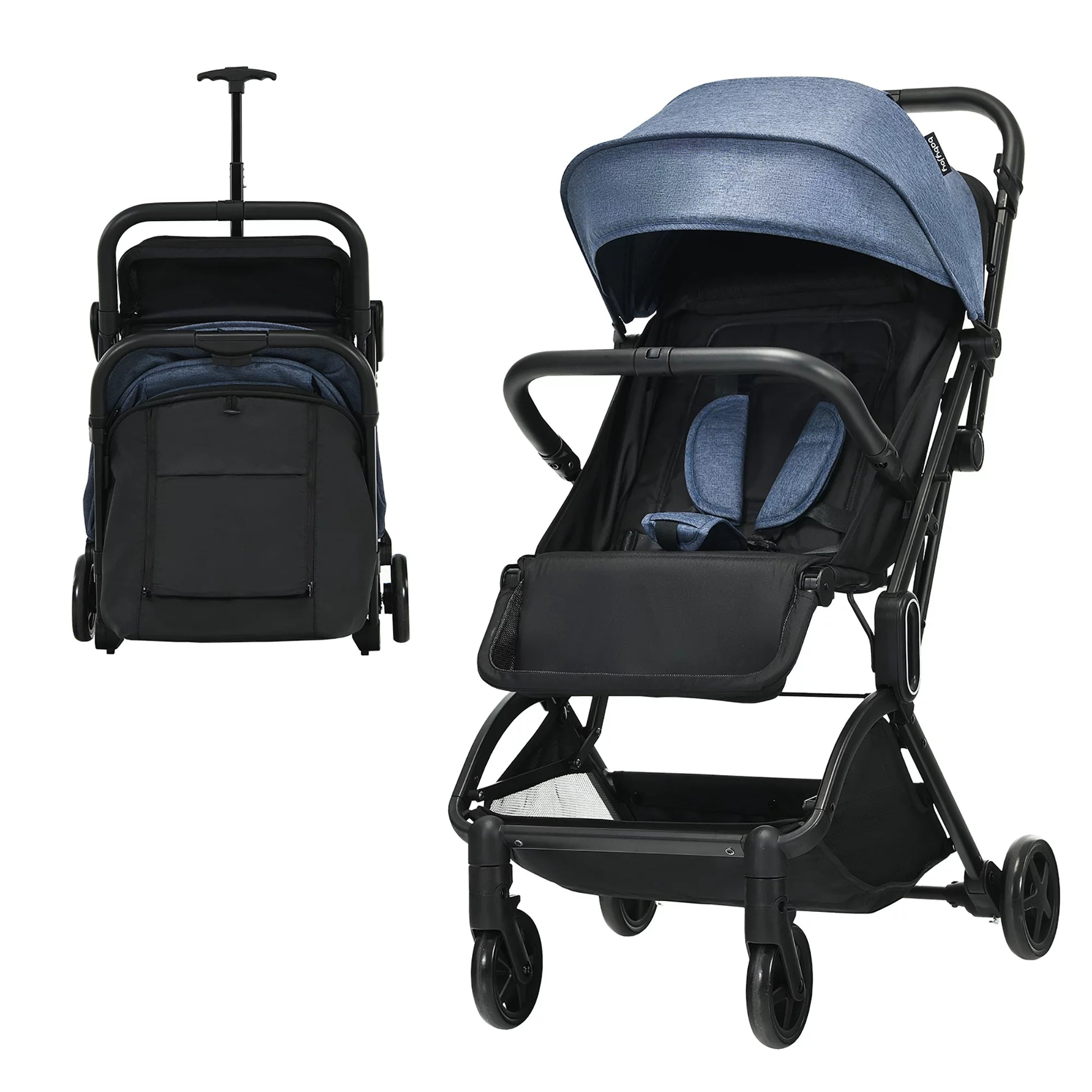 Lightweight Baby Stroller Foldable Travel Stroller for Airplane Grey