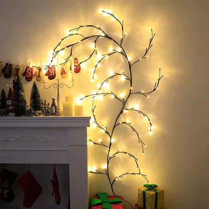 Vines with Lights Christmas Garland Light Flexible DIY Willow Vine Branch LED Light for Room Wall Wedding Party Decor