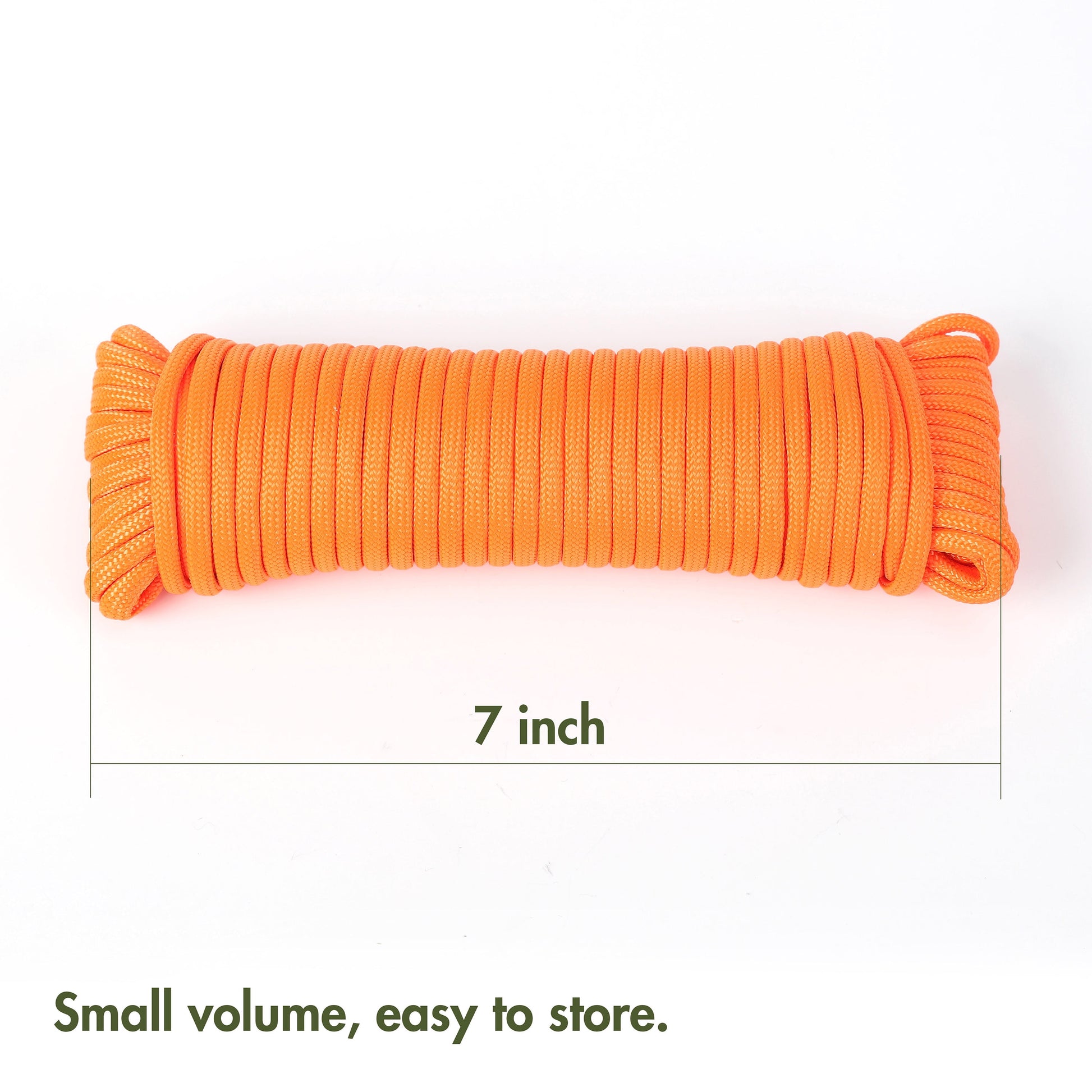 50 Foot 550Lbs Paracord, 100% Polyester, Orange, Model 2155