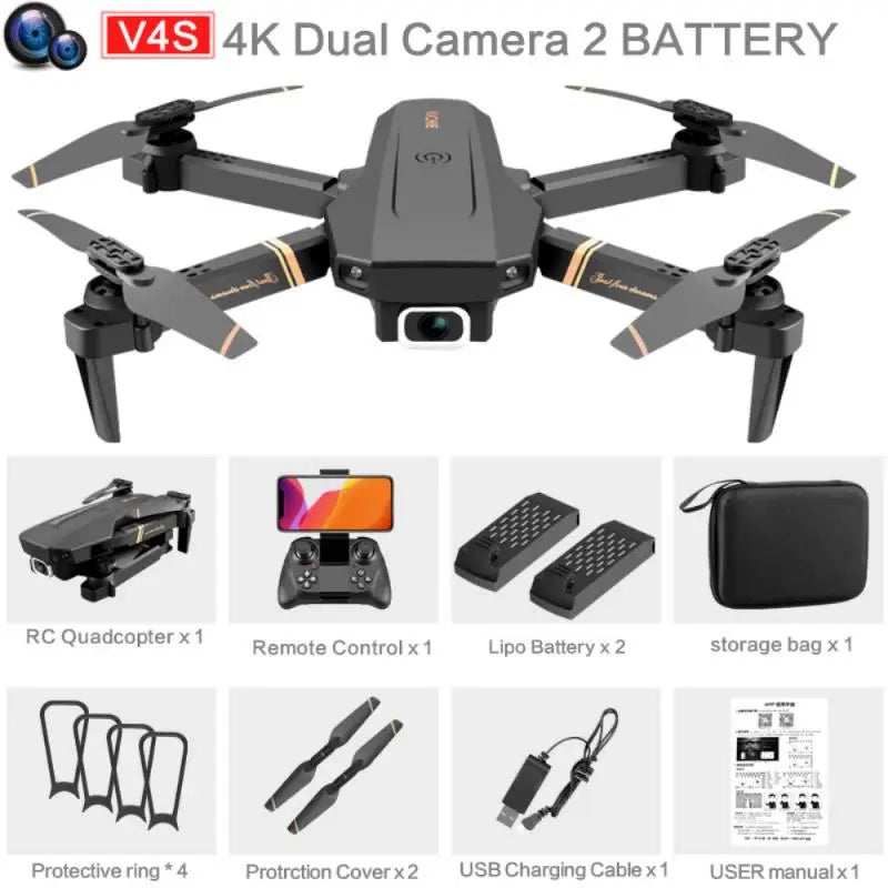 2021 NEW V4 RC Drone 4K Wide Angle Profesional Camera 4K WIFI Live Video FPV 4K/1080P Drones with Quadrocopter Dron Toys