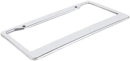 2PCS Chrome Stainless Steel Metal License Plate Frame Tag Cover with Screw Caps